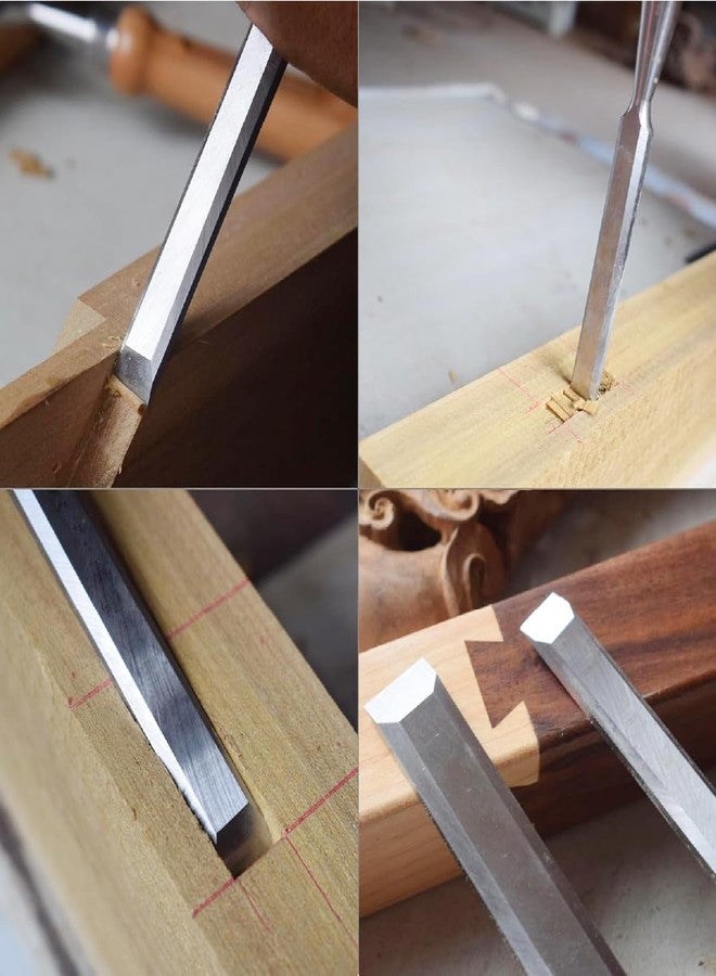 وولف مجموعة أزاميل خشبية احترافية من ولف (0.25-1 بوصة) | مجموعة من 4 أزاميل متينة لأعمال النجارة | شفرات فولاذية معالجة حرارياً مع مقابض مريحة | مثالية لأعمال النجارة والحرف اليدوية ومشاريع الأعمال اليدوية - Image 5